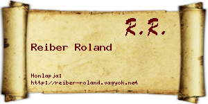 Reiber Roland névjegykártya